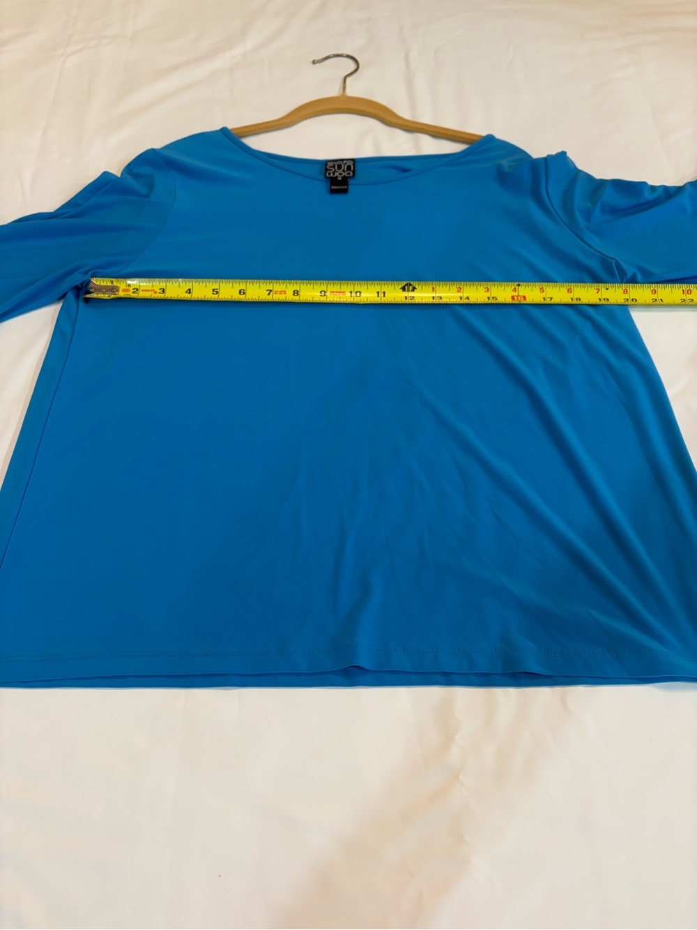 Clara Sun Woo Turquoise Ruffle Sleeve Top— Medium
